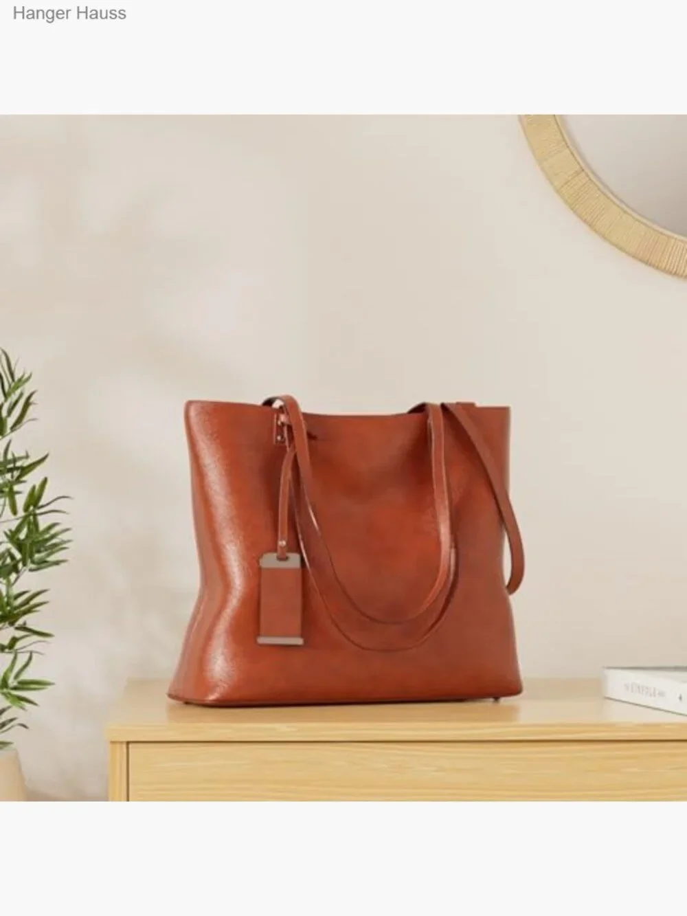 Greased Leather Satchel Tote Handbag Crossbody Shoulder Bag Purse
